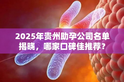 2025年贵州助孕公司名单揭晓，哪家口碑佳推荐？