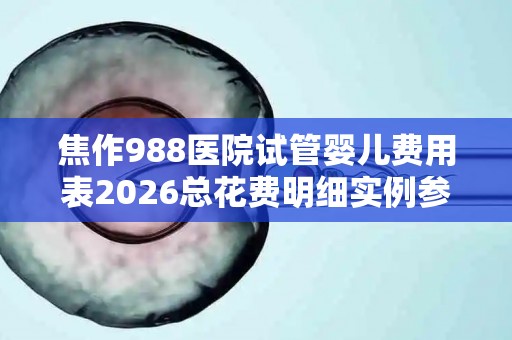 焦作988医院试管婴儿费用表2026总花费明细实例参考