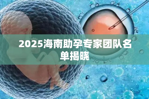 2025海南助孕专家团队名单揭晓