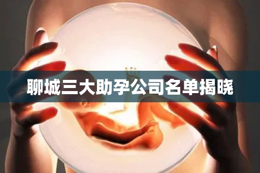 聊城三大助孕公司名单揭晓