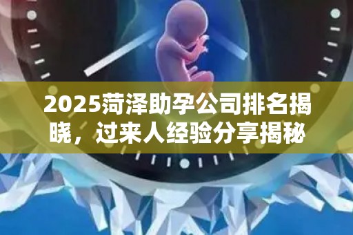 2025菏泽助孕公司排名揭晓，过来人经验分享揭秘