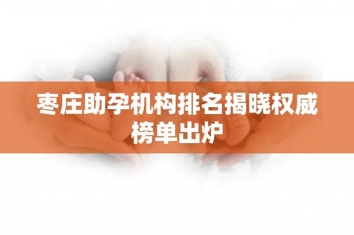 枣庄助孕机构排名揭晓权威榜单出炉