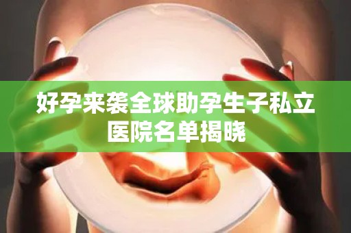好孕来袭全球助孕生子私立医院名单揭晓