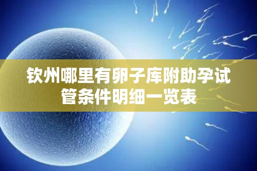 钦州哪里有卵子库附助孕试管条件明细一览表