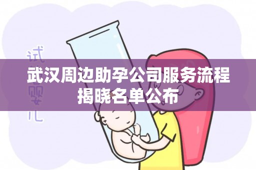 武汉周边助孕公司服务流程揭晓名单公布