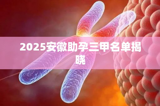 2025安徽助孕三甲名单揭晓