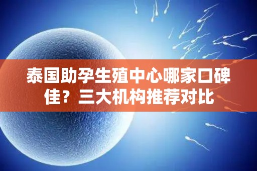 泰国助孕生殖中心哪家口碑佳？三大机构推荐对比