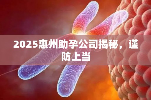 2025惠州助孕公司揭秘，谨防上当