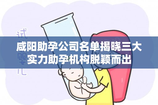 咸阳助孕公司名单揭晓三大实力助孕机构脱颖而出