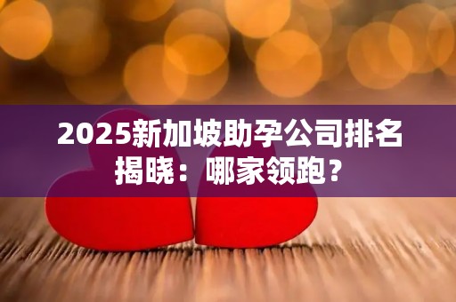 2025新加坡助孕公司排名揭晓：哪家领跑？