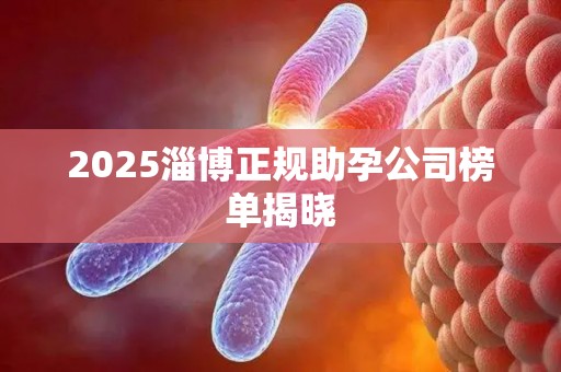 2025淄博正规助孕公司榜单揭晓