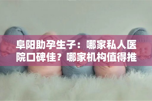 阜阳助孕生子：哪家私人医院口碑佳？哪家机构值得推荐？