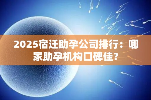 2025宿迁助孕公司排行：哪家助孕机构口碑佳？