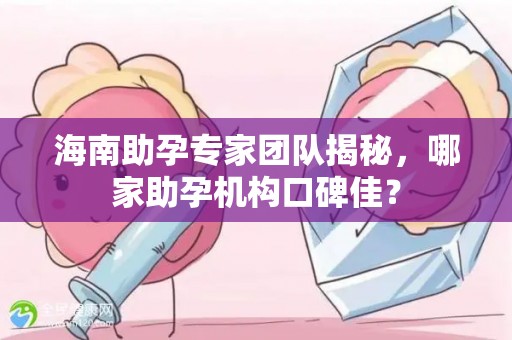 海南助孕专家团队揭秘，哪家助孕机构口碑佳？