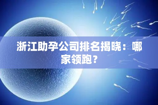 浙江助孕公司排名揭晓：哪家领跑？
