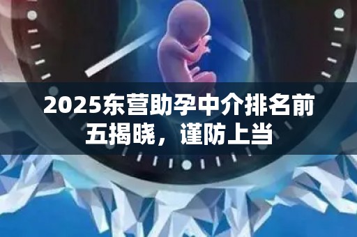 2025东营助孕中介排名前五揭晓，谨防上当