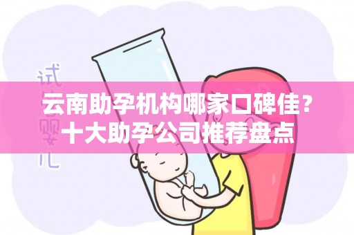 云南助孕机构哪家口碑佳？十大助孕公司推荐盘点