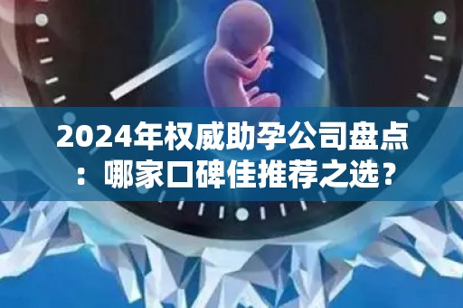 2024年权威助孕公司盘点：哪家口碑佳推荐之选？