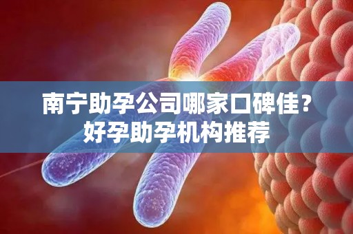 南宁助孕公司哪家口碑佳？好孕助孕机构推荐