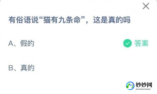 猫有九条命真的吗蚂蚁庄园,猫有九条命真的吗蚂蚁庄园,猫有九条命？蚂蚁庄园揭秘真相!